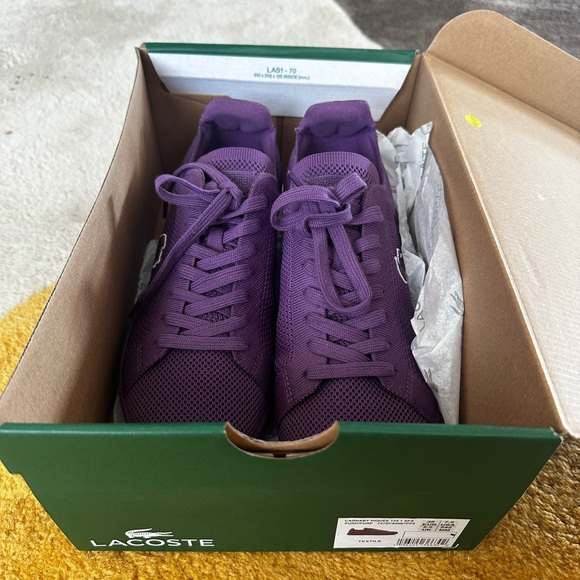 Lacoste Purple Carnaby Piqué Sneakers in Size 7.5 - Picture 7 of 7